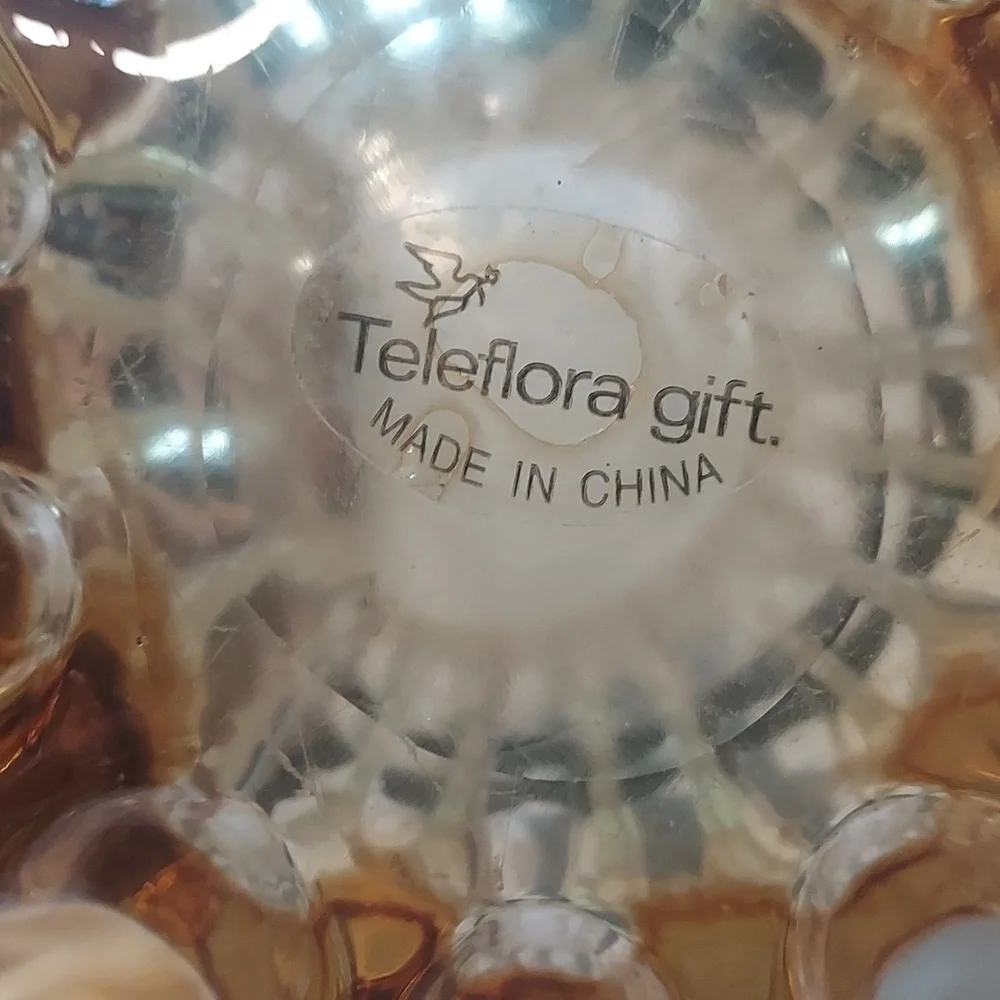 TELEFLORA Yellow Ribbed Fan Vase | Yellow Glass Vase | Vases for Flowers | Scall